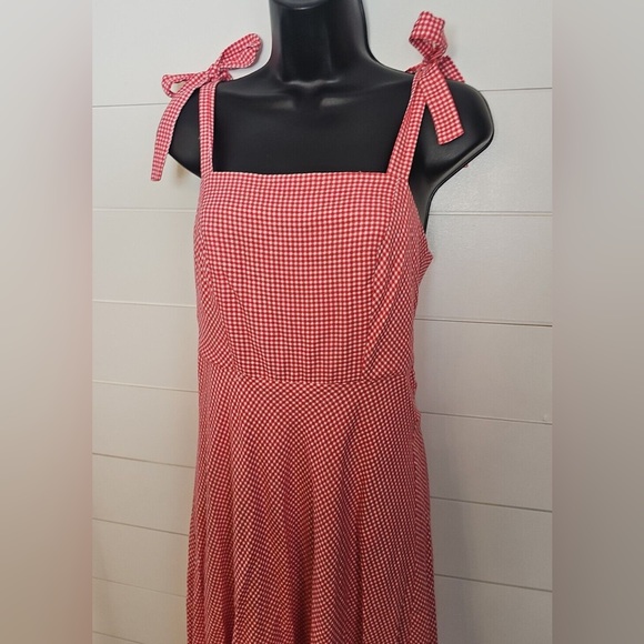 DRAPER JAMES RSVP | Bow Strap Midi Dress Cherry Gingham XL - Picture 7 of 11